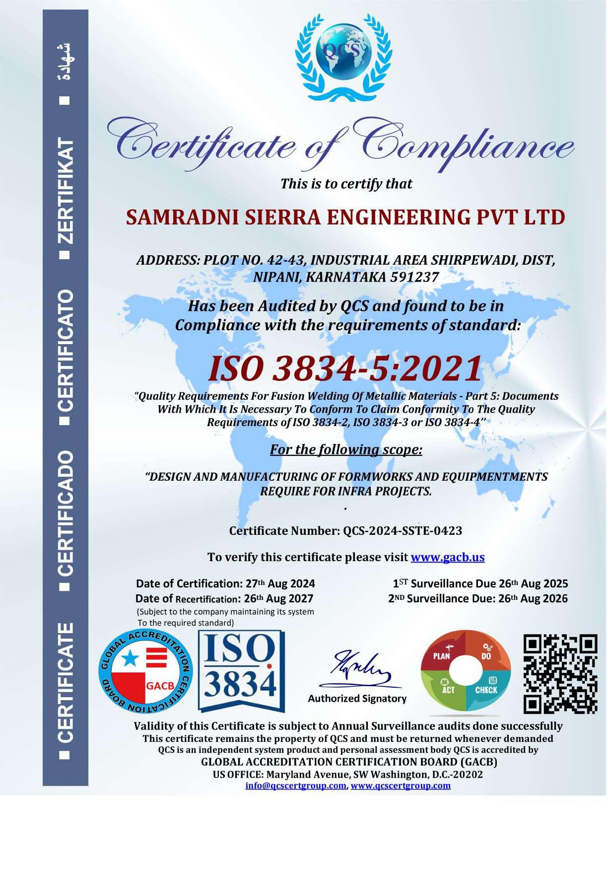 EN 1090 Certificate
