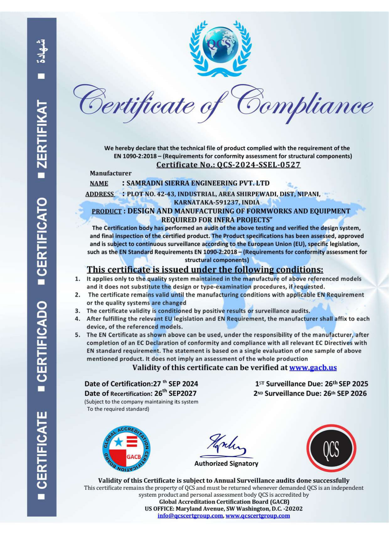 ISO 3834-5 Certificate